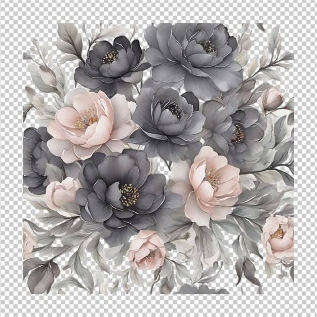 PSD watercolor floral flower bouquet design