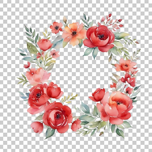 Watercolor floral flower bouquet and ring design isolated on transparent background