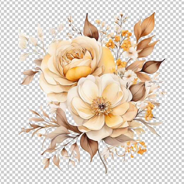 PSD watercolor floral flower design wedding card design floral flower design
