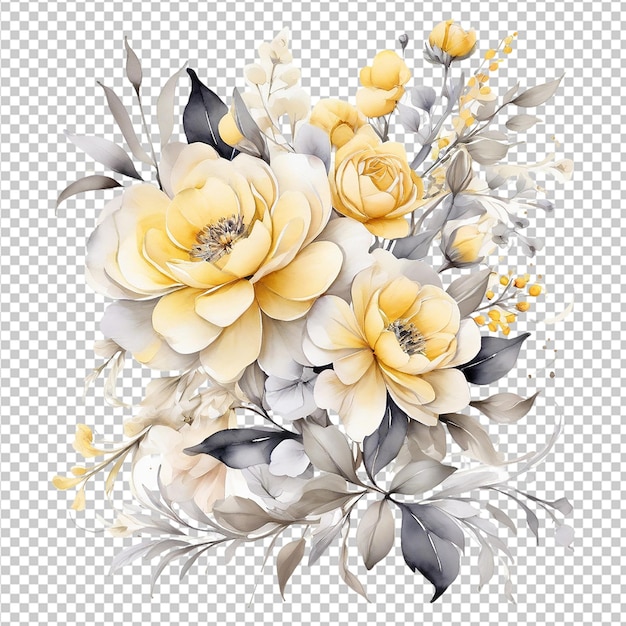 アクアカラー 花のデザイン ウェディングカードのデザイン 花のデザイン