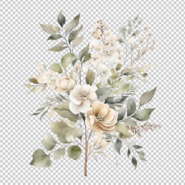 Watercolor floral flower design wedding card design flower design