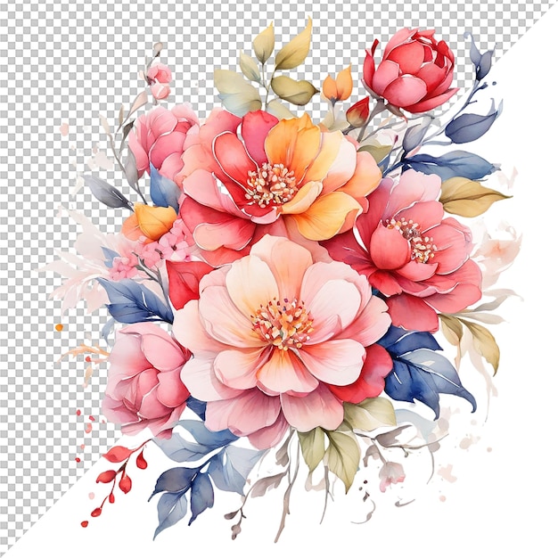 PSD watercolor floral flower design wedding decoration