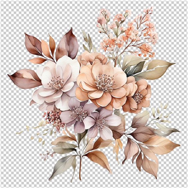 PSD watercolor floral flower design