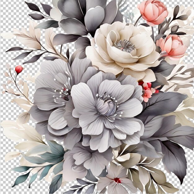 PSD watercolor floral flower design