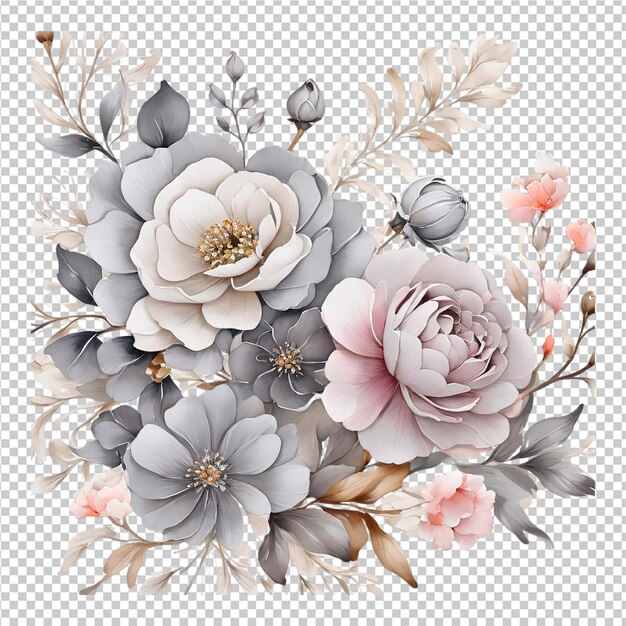 PSD watercolor floral flower design