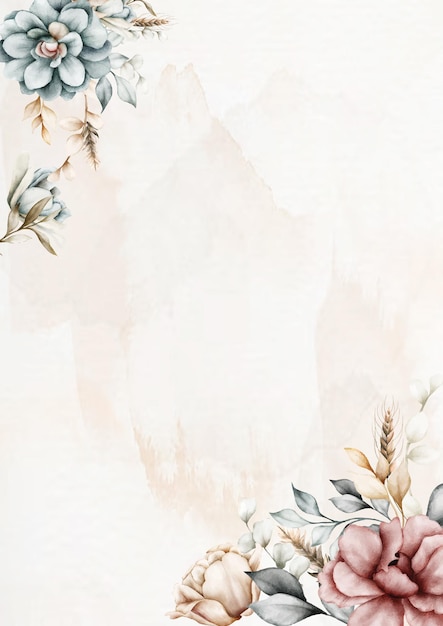 Watercolor Floral Invitation with Roses and Peonies