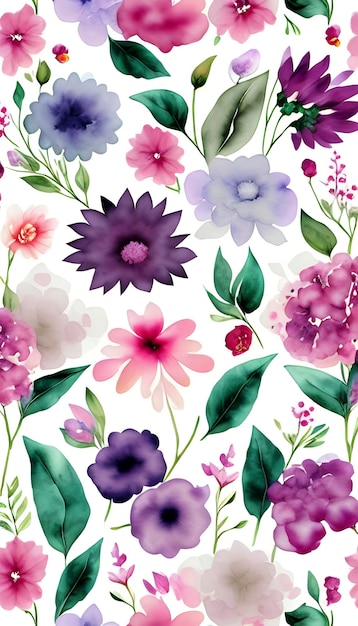 PSD watercolor floral pattern a whimsical and feminine look