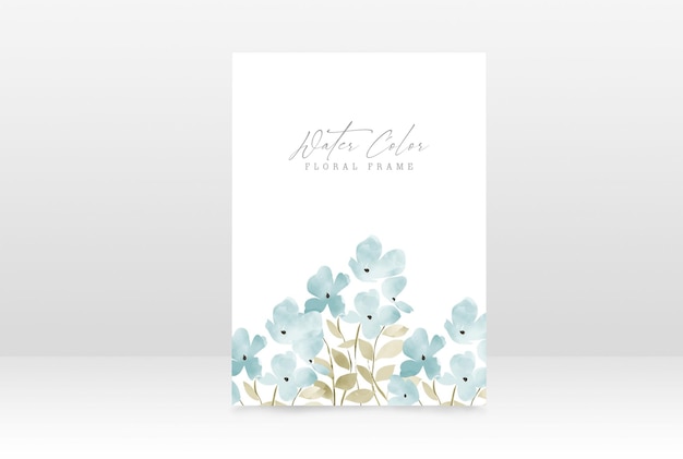 PSD watercolor floral wedding invite card design template