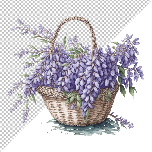 Watercolor flower basket background