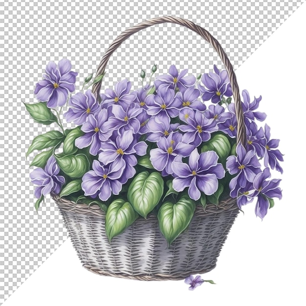 Watercolor flower basket