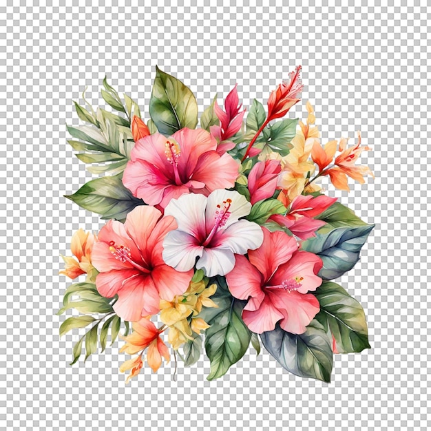 PSD bouquet di fiori ad acquerello