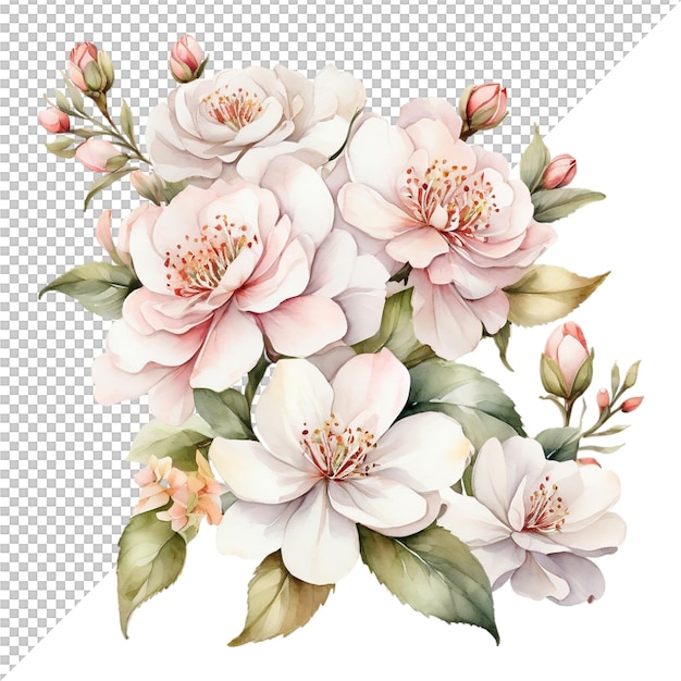 PSD watercolor flower bouquet