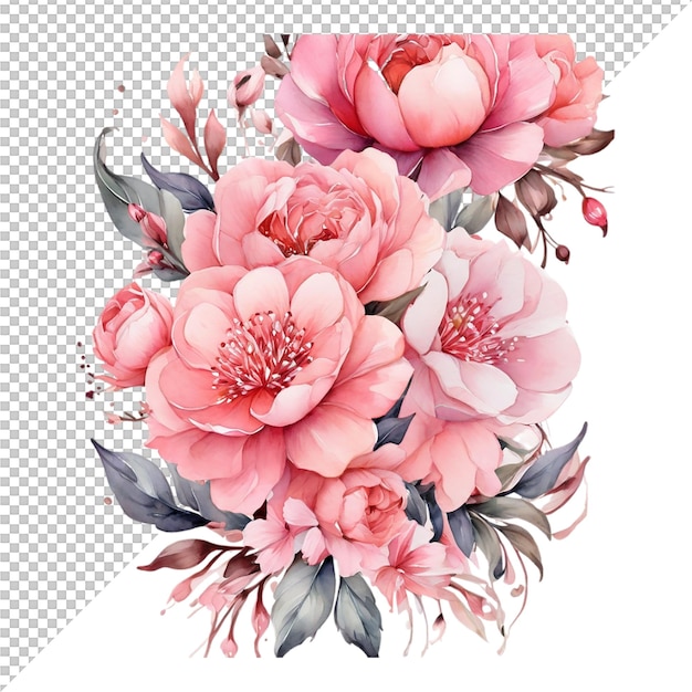 PSD watercolor flower bouquet