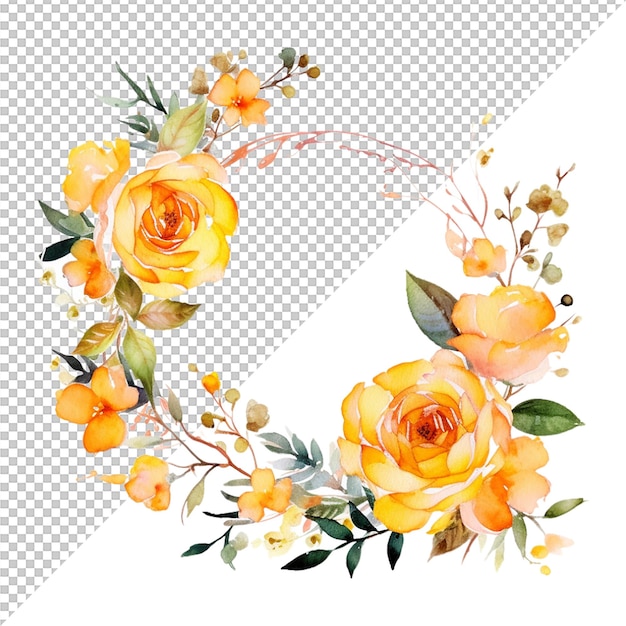 PSD Акварельный цветочный дизайн и свадебное оформление