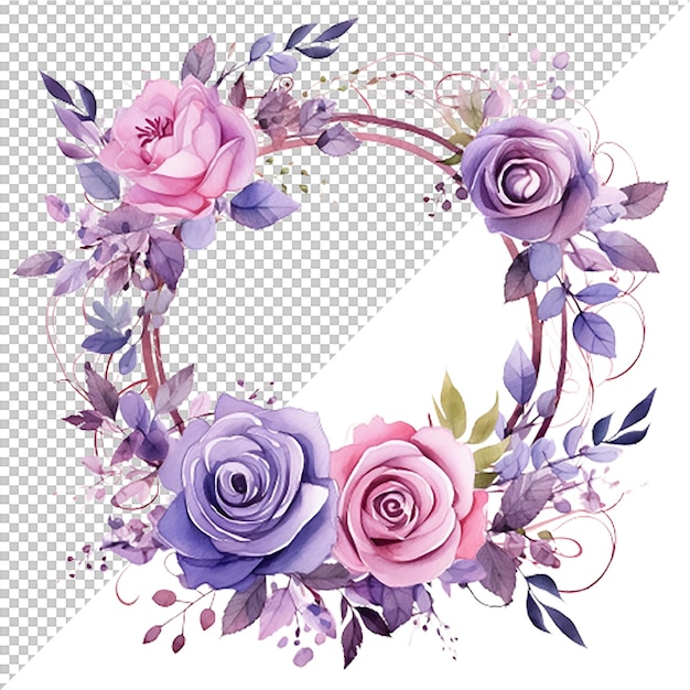 PSD watercolor flower design and wedding decoration