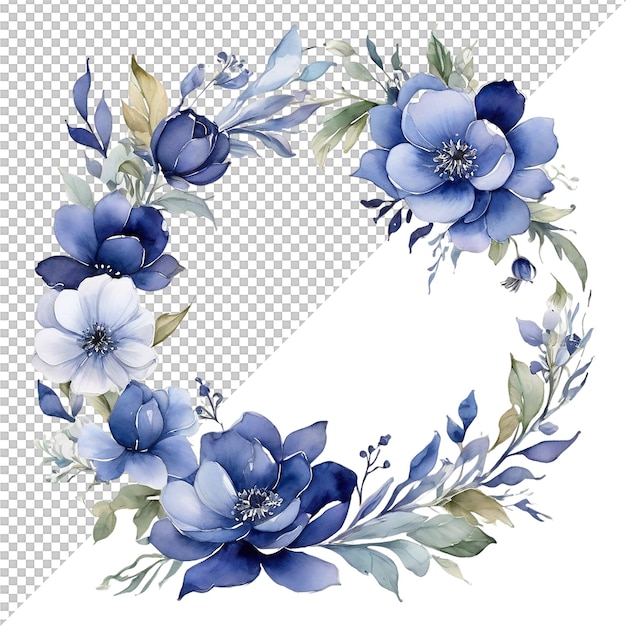 PSD watercolor flower frame design and wedding card design