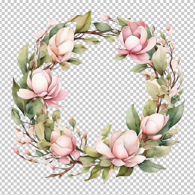 PSD watercolor flower round