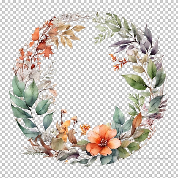 PSD watercolor flower round