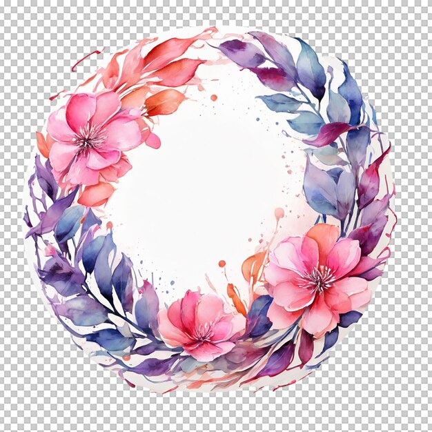 PSD watercolor flower round