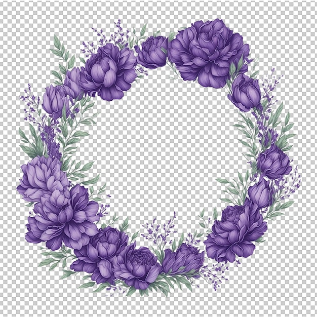 watercolor flower with rounded frame