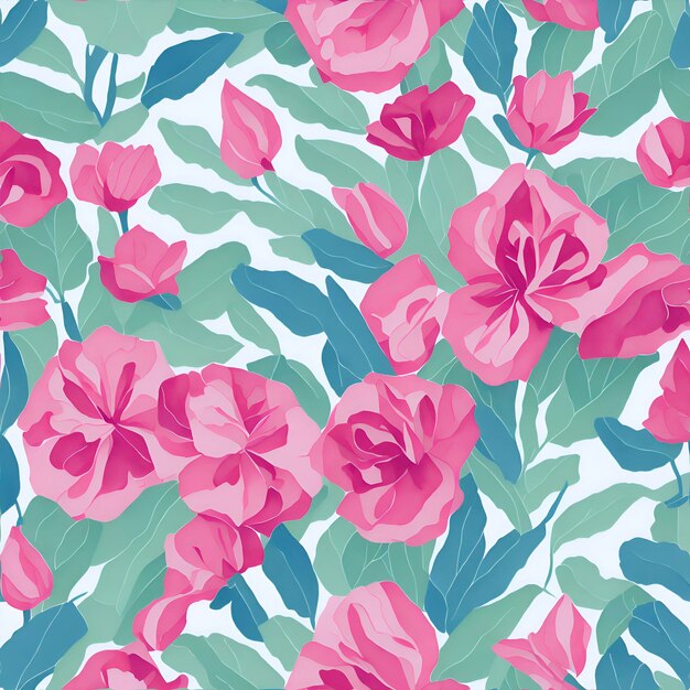 Watercolor flowers pattern flower background aigenerated