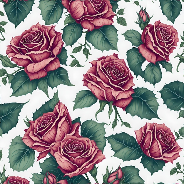 PSD watercolor flowers pattern flower background aigenerated