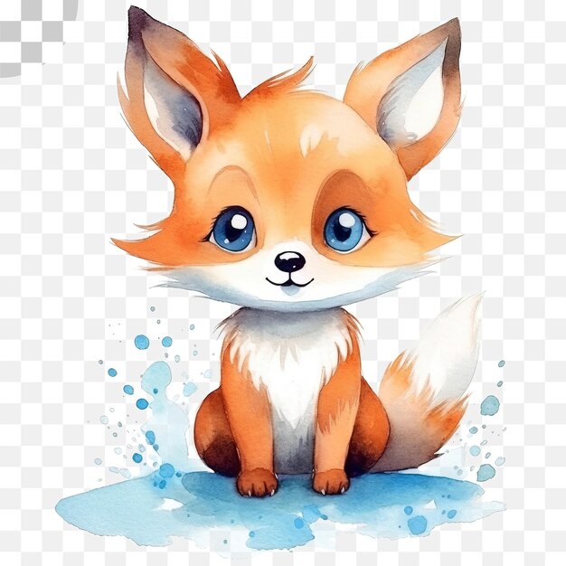 PSD watercolor fox