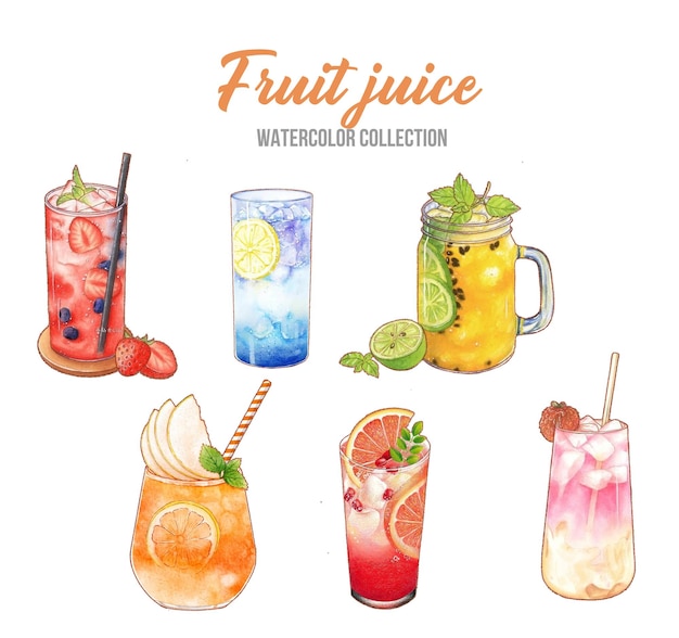 watercolor fruit juice illustration