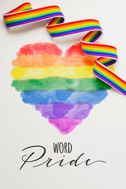 PSD mockup di acquerello gay pride