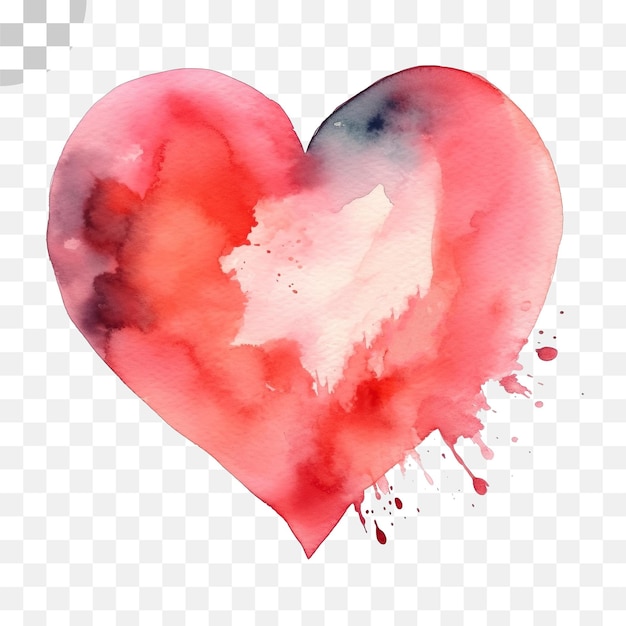 PSD watercolor heart transparent background