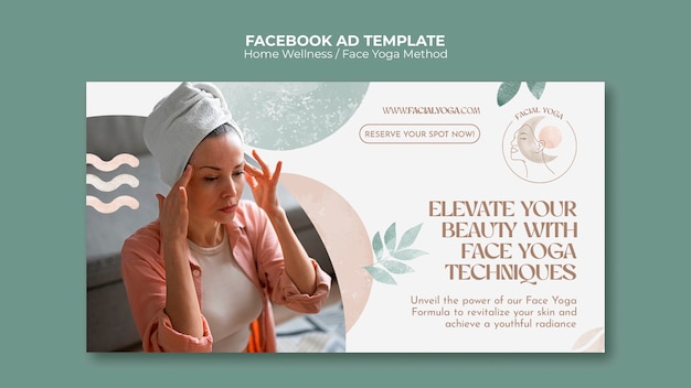 PSD watercolor home yoga facebook template