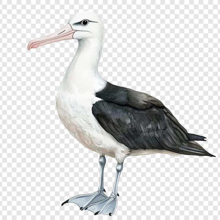 PSD watercolor illustration of a blackbrowed albatross