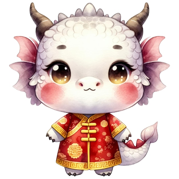 PSD illustrazione ad acquerello dello zodiaco cinese del drago