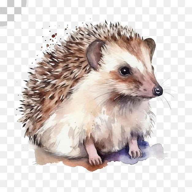 Watercolor illustration of a hedgehog png - hedgehog png download