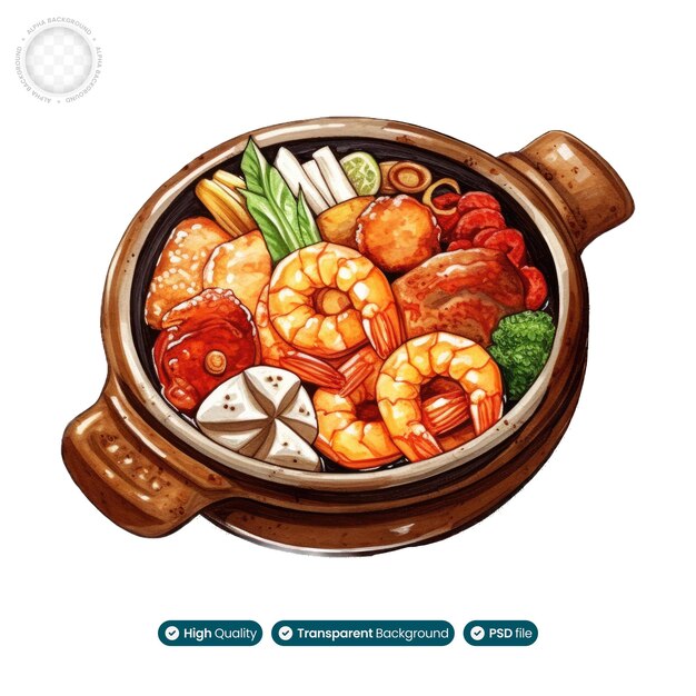 PSD illustrazione ad acquerello di jajangmyeon