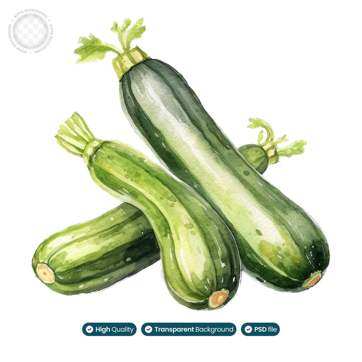 PSD watercolor illustration of japanese cucumbers a culinary delight with a unique