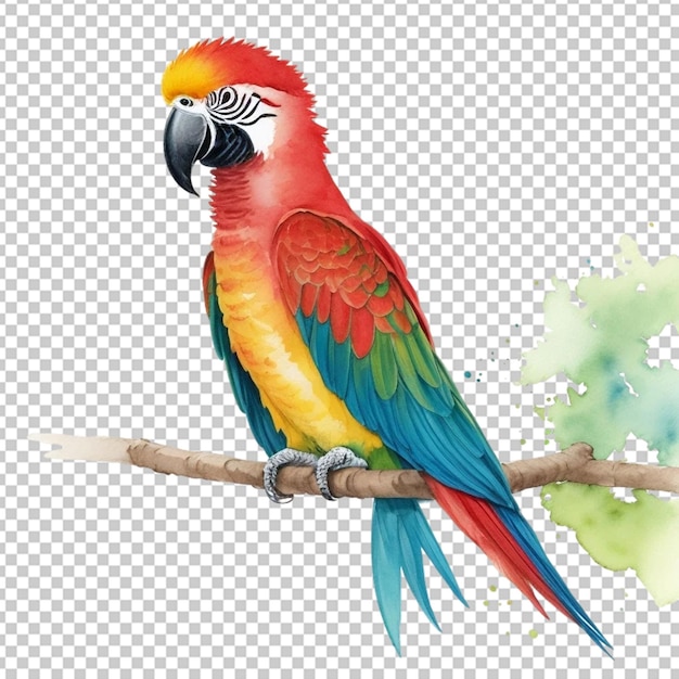 PSD watercolor illustration of a parrot