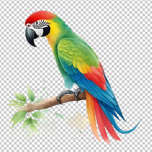 Watercolor illustration of a parrot