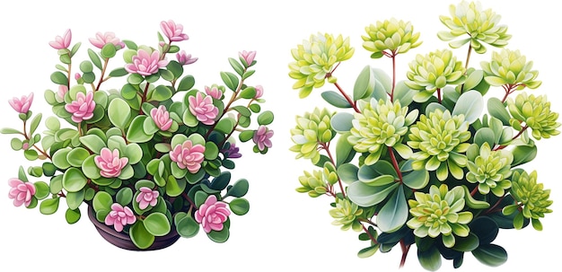 PSD watercolor illustration succulent