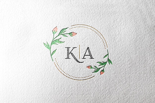 Watercolor logo mockup paper