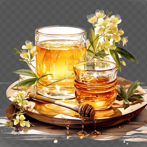 PSD watercolor of mead drink a honey based elixir with ancient r isolated psd transparent collage art