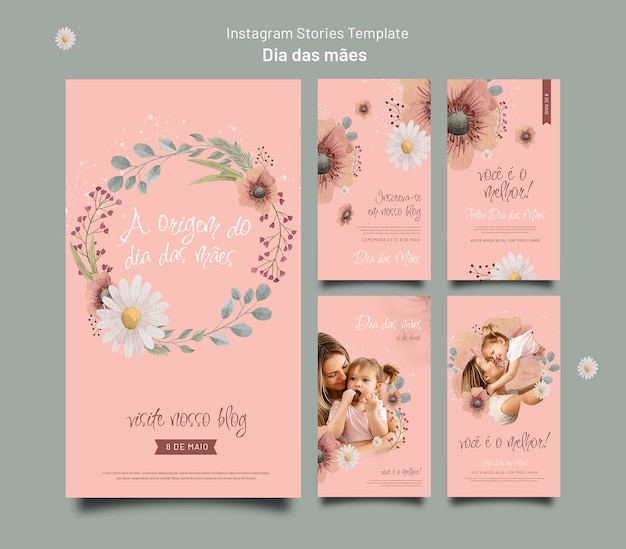 PSD watercolor mother's day template