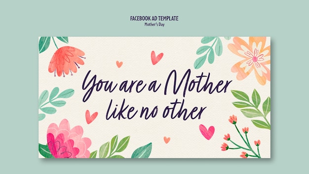 PSD watercolor mothers day facebook template