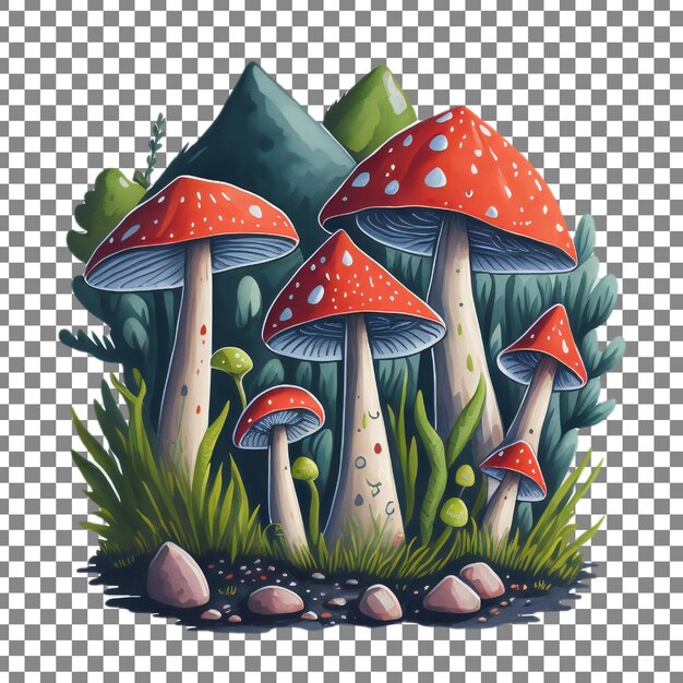 PSD watercolor mushroom clipart transparent