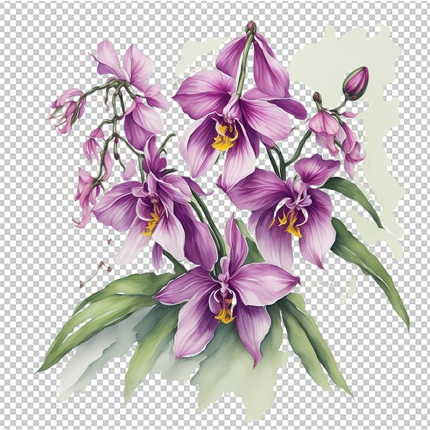 Acquerello fiore di orchidea