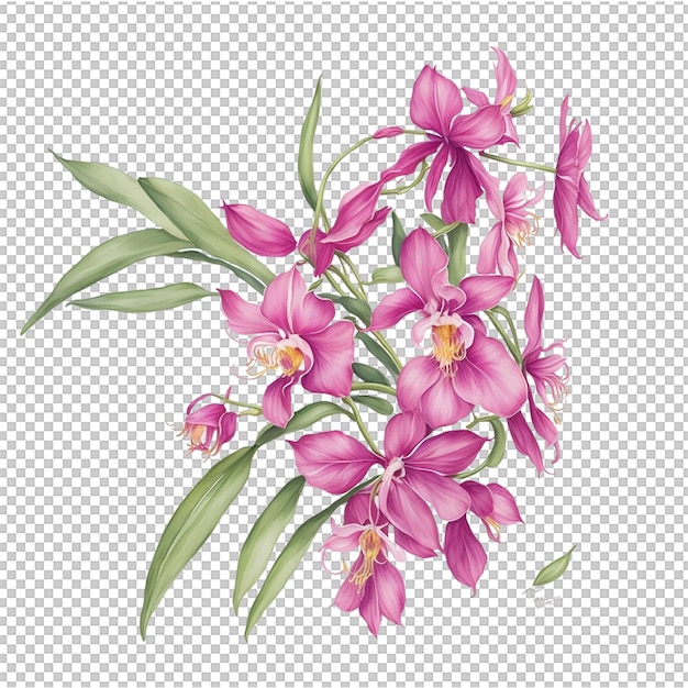 PSD watercolor orchid flower