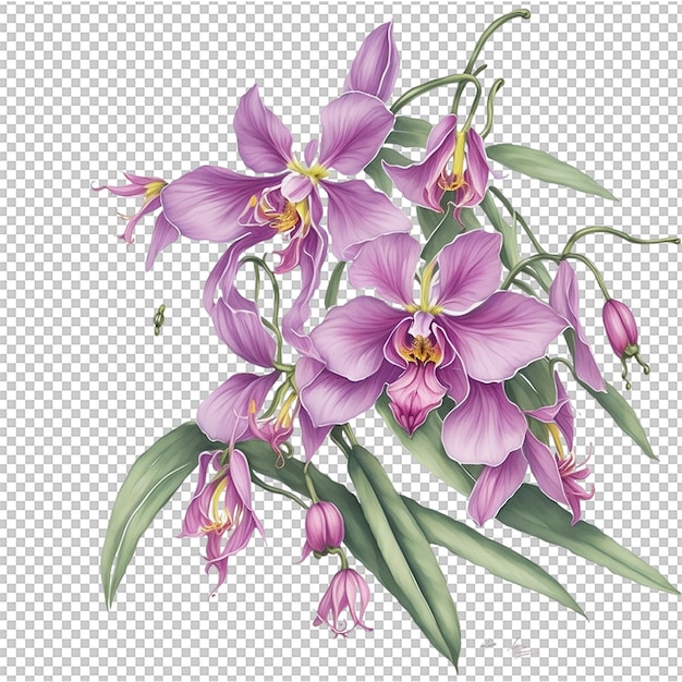 PSD watercolor orchid flower