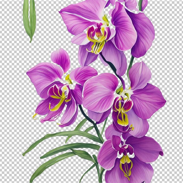 Watercolor orchid flower