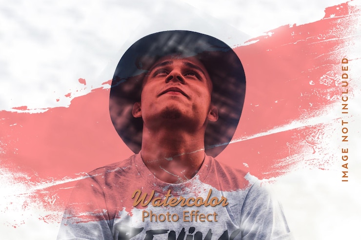 PSD watercolor paint photo frame effect