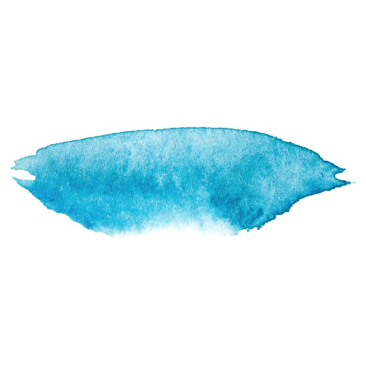 PSD watercolor painted brush stroke hand drawn design element isolated on transparent background